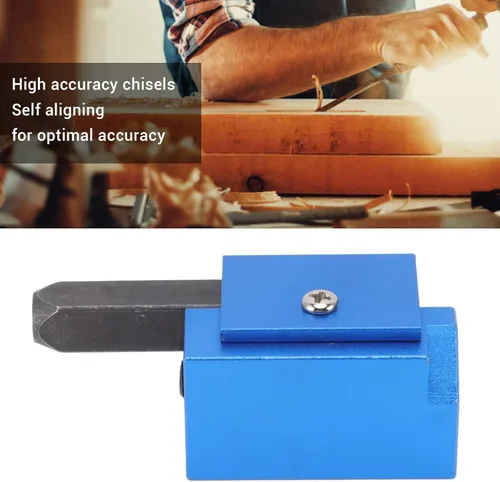 Miniatura 3 de Fdit Cincel de esquina, ángulo recto de esquina de madera cincel herramienta de cuadratura para ranurar (azul)