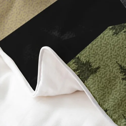 Miniatura 5 de jejeloiu Juego de funda de edredón con estampado de oso 100% algodón, tamaño individual, juego de ropa de cama de animales salvajes, ultra suave