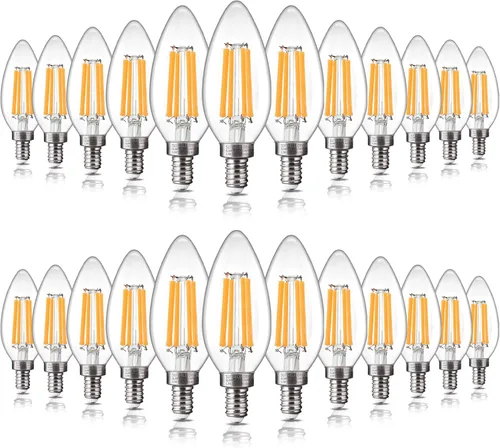 Miniatura 20 de ALAMPEVER Paquete de 6 bombillas para lámpara de techo, equivalente a 40W, foco E12 de candelabro, foco LED regulable de 330 lm, 2200 K blanco