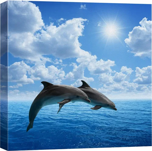 Miniatura 20 de wall26 Lienzo impreso para pared, diseño de sirena que nada bajo el sol verde azulado, fantasía y ciencia ficción, ilustraciones del océano, arte