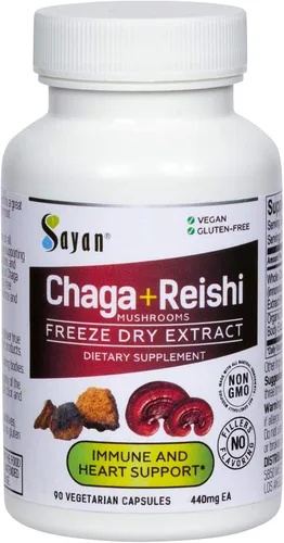 Miniatura 13 de Sayan Extracto de hongo chaga siberiano – 90 cápsulas/420 mg ea – Suplemento antioxidante natural y de cosecha silvestre – Apoyo del sistema
