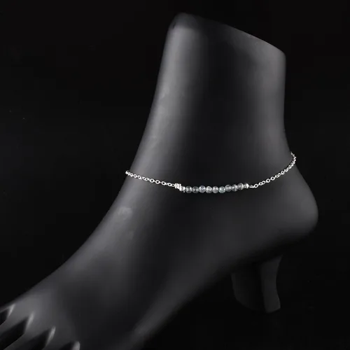 Miniatura 2 de YANARA Pulsera de tobillo para mujer, piedra de nacimiento natural, cuentas de piedras preciosas, tobillera delicada hecha a mano de 9 pulgadas +