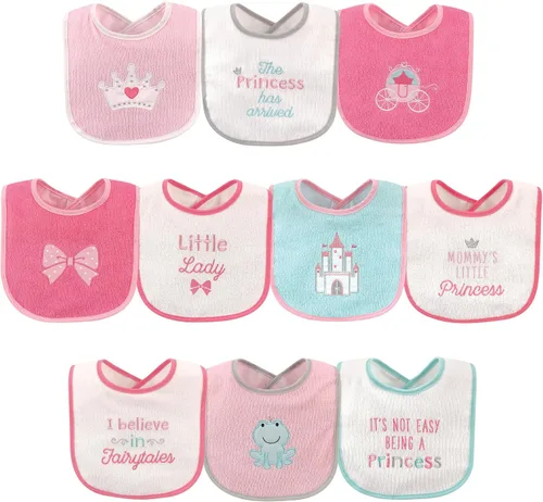 Miniatura 22 de Luvable Friends Baby Cotton Terry Drooler Bibs with PEVA Back, Transportation, One