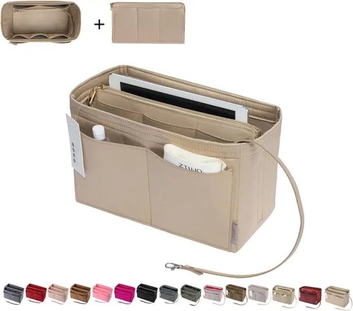 ZTUJO Organizador de bolso, organizador de bolsa de fieltro con cremallera de metal, bolso y moldeador de bolso, para Speedy Neverfull Tote, 7