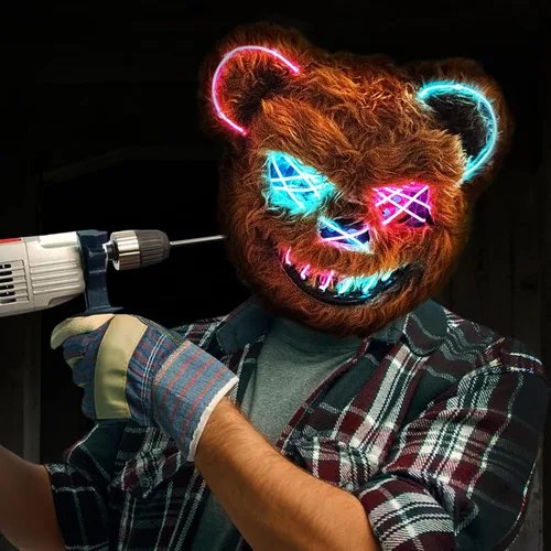 Miniatura 6 de Halloween Purification Mask, Easter Bear/Rabbit Mask Hacker Anonymous V/Costume Party Role Playing Easter Animal Toys Máscara de oso