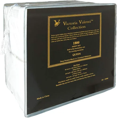 Miniatura 5 de Juego de sábanas con relieve Victoria Valenti con 4 fundas de almohada, microfibra ultrasuave de doble cepillado con bolsillos profundos