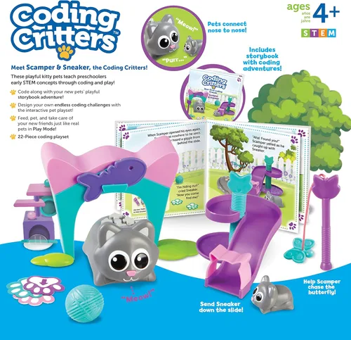 Miniatura 6 de Learning Resources Coding Critters Scamper & Sneaker - Juguetes de codificación sin pantalla para niños, juguetes electrónicos de aprendizaje