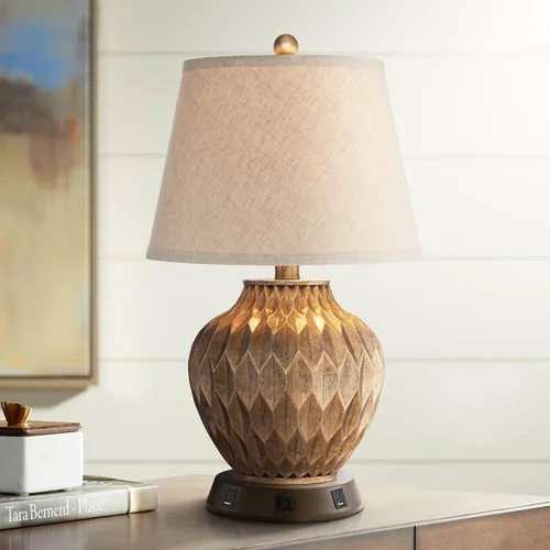 Miniatura 10 de 360 Lighting Buckhead - Juego de 2 lámparas de mesa pequeñas de estilo tradicional de 22 pulgadas de alto, urna geométrica de bronce cálido