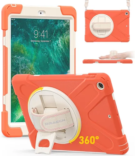 Miniatura 12 de BRAECN Funda para iPad 6ª/5ª Generación, Funda iPad 9.7 2018/2017 - Resistente a Prueba de Golpes con Soporte para Lápices, Correa de Hombro