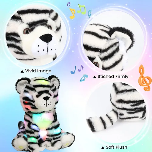 Miniatura 5 de Hopearl Perezoso de peluche con luces LED y música, perezoso de tres dedos flexible de felpa, con luces de noche que brillan en la oscuridad