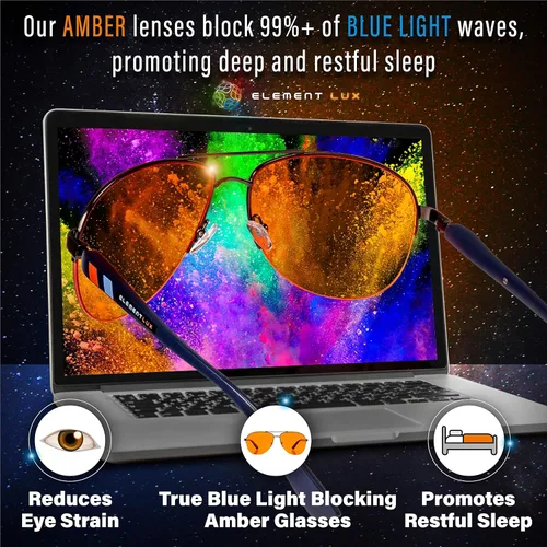 Miniatura 6 de Blue Light Blocking Glasses Amber Lenses -For Better Sleep, Gaming, Eye Strain Blocker, Computer, Sunglasses