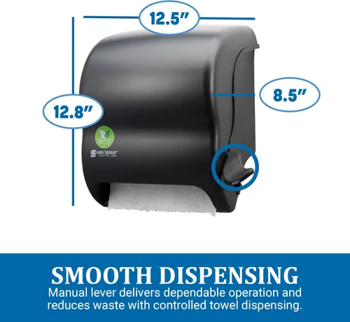Miniatura 4 de San Jamar Ecologic Element Dispensador de Palanca de Toallas de Papel de Plástico Reciclado, Dispensador Manual de Toallas, Dispensador de Pared