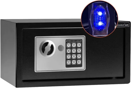 Miniatura 8 de JUGREAT Caja fuerte, caja fuerte electrónica de seguridad digital con luz de inducción, construcción de acero oculta con cerradura, diseño de Negro