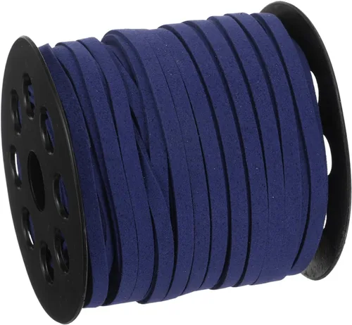 Miniatura 19 de uxcell Cordón de gamuza, 49.21 yardas, 0.197 in, cuerda plana de hilo de cuero para bolso, bolso, cordones de zapatos, manualidades, fabricación