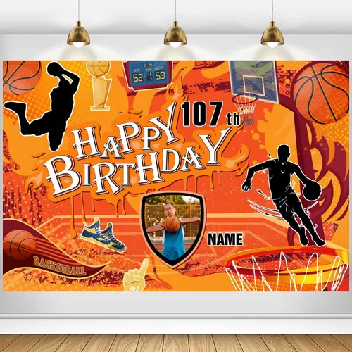Miniatura 22 de Cartel personalizado de decoración de cumpleaños número 107 con temática de castillo y princesa, pancarta de tela personalizada para suministros