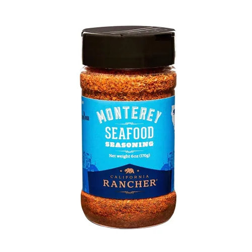 California Rancher Condimento para mariscos, 6 onzas | Mezcla de sal de pimienta y eneldo de limón, textura gruesa, sin gluten, sin MSG | Para