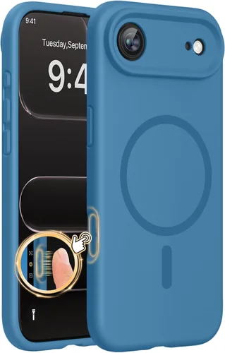 Miniatura 133 de Miracase Funda diseñada para iPhone 13, con protector de pantalla de vidrio templado, forro de microfibra suave antiarañazos, funda de goma