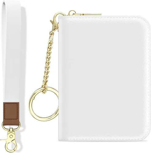 Miniatura 47 de Aiawoxc - Tarjetero para Tarjetas de Crédito para Mujer, Pequeño Organizador de Tarjetas de Negocios de Cuero Delgado con RFID, Cremallera