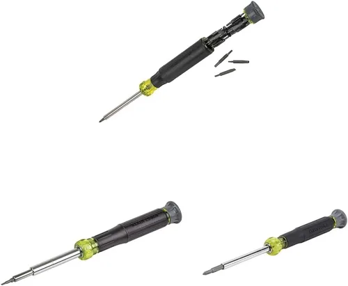 Klein Tools 32328 y 32314 Juego de destornilladores de precisión y electrónica, 4 en 1 con Phillips de fuerza industrial y puntas ranuradas