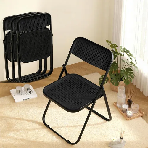 Miniatura 11 de Paquete de 2 sillas plegables de plástico, sillas plegables de plástico, sillas de fiesta portátiles para interiores y exteriores, asientos