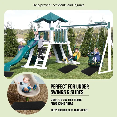 Miniatura 5 de Playsafer Tapete de Goma de Seguridad para Parques Infantiles para Columpios y Toboganes - 1" de Grosor X 24" de Ancho X 40" de Largo