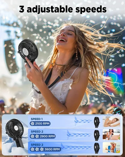 Miniatura 4 de Mini ventilador de mano EasyAcc USB, ventilador de escritorio pequeño ventilador de mano portátil personal con ventilador eléctrico plegable