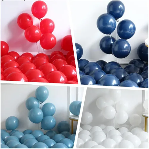 Miniatura 7 de Kit de arco de guirnalda de globos de béisbol, 141 unidades, rojo, blanco, azul profundo, azul crepúsculo con globos de estrella de bate de béisbol