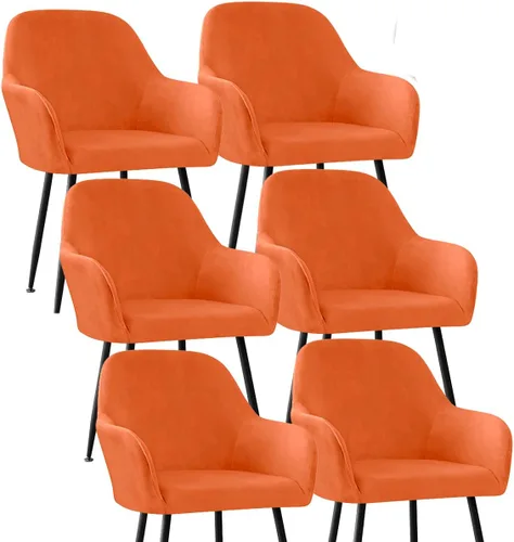 Miniatura 18 de Fundas protectoras de terciopelo elástico para sillas de comedor con brazos y respaldo curvado pequeño, juego de 6/4/2 para cocina, oficina, hogar