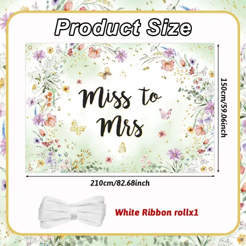 Miniatura 2 de AIBIIN Fondo floral de 7 x 5 pies con diseño de flores silvestres para despedida de soltera, decoración de fiesta de boda, decoración de fiesta