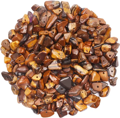 Miniatura 17 de 500 piezas Cuentas de piedra de chip natural, Alabastro 5-8 mm Piedras preciosas irregulares curativas de cristal sueltas con agujero perforado