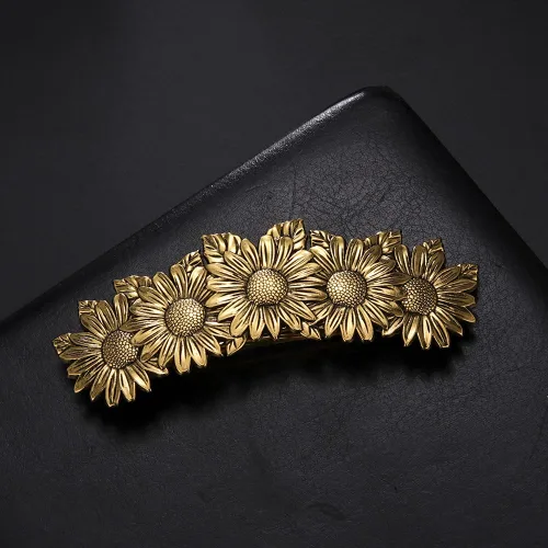 Miniatura 5 de Kkjoy Pasadores para el cabello con protección de nudo celta mental, clip de flores para el cabello, regalo para mujeres y niñas, plata antigua