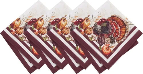 Miniatura 10 de Elrene Home Fashions Autumn Heritage - Manteles individuales de diseño de pavo, juego de 4, 13 x 19 pulgadas