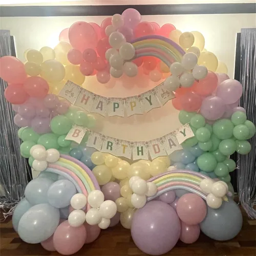 Miniatura 3 de Kit de guirnalda de globos pastel de 165 piezas, arco de globos de color pastel arcoíris, globos coloridos de caramelo macarrón de diferentes Pastel