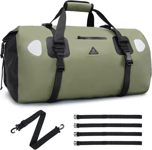 Haimont Bolsa de lona impermeable con correas de fijación rápida para motociclismo, rafting, canotaje, SUP, kayak, viajes, 50L/70L