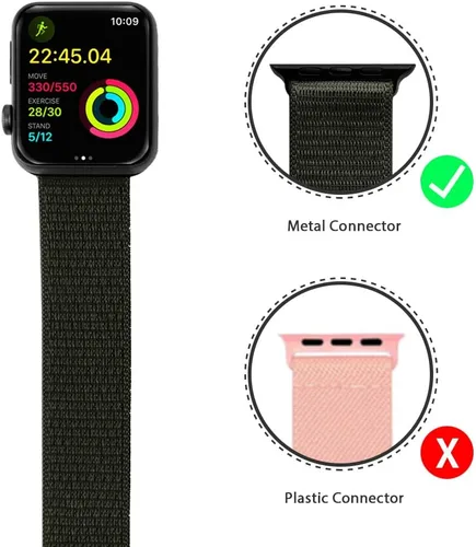 Miniatura 3 de IFCASE Paquete de 2 brazaletes deportivos de nailon para Apple Watch de 1.929 in 1.811 in 1.772 in 1.732 in 1.654 in 1.614 in 1.575 in iWatch Series