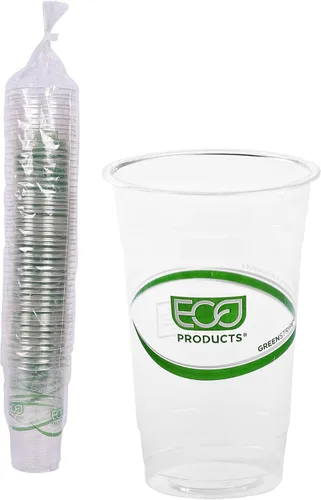 Miniatura 14 de ECO PRODUCTS GreenStripe - Vasos fríos transparentes de 9 onzas, vasos desechables de ácido poliláctico (PLA) a base de plantas para agua, jugo