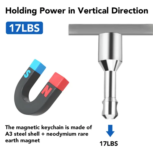 Miniatura 6 de TRYMAG Llaveros magnéticos para probar latón, paquete de 2 llaveros de bolsillo de neodimio con fuerte magnético de tierras raras, imán de prueba