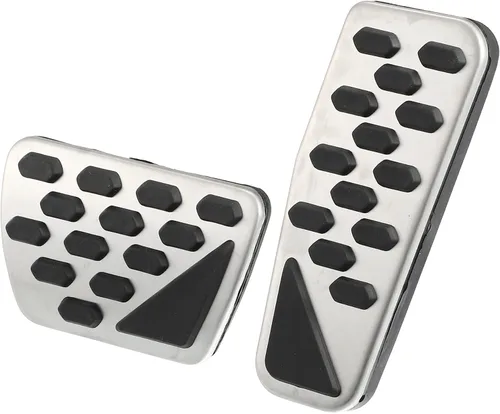 Cubierta de pedal de freno de gas antideslizante para Jeep Wrangler JL 2018-2023 Gladiator JT 2020-2022 acero inoxidable tono plateado (juego de 1)