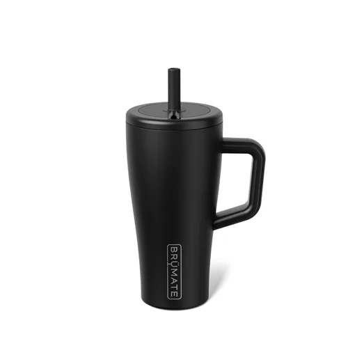 Miniatura 32 de BrüMate Era Vaso térmico con asa y pajilla, 40 onzas, 100% a prueba de fugas, con tapa, hecho de acero inoxidable, base apta para portavasos, moca