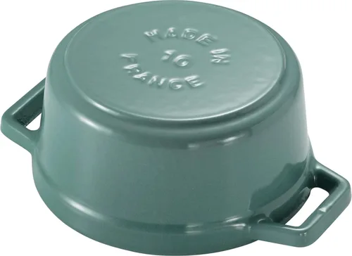 Miniatura 2 de Staub Z1025-988 Pico Cocotte Eucalipto redondo, 5.5 pulgadas (5.5 in), pequeño, doble mano, olla esmaltada fundida, compatible con inducción