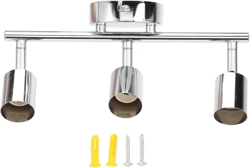 Miniatura 5 de Kit de iluminación de riel, base giratoria de techo con base de luz de pista de 3 luces con enchufe GU10 para comedor, sala de estar, dormitorio