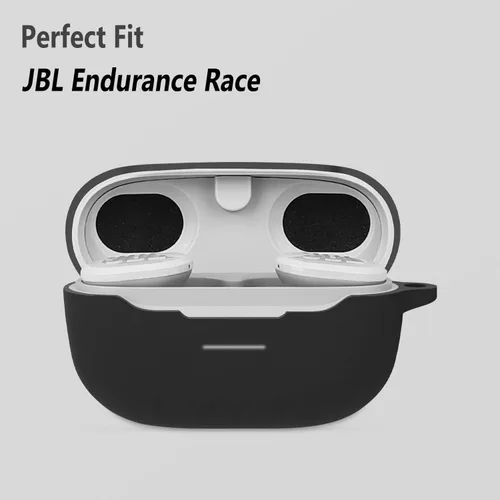 Miniatura 3 de Geiomoo Funda de silicona compatible con JBL Endurance Race, funda protectora con mosquetón (negro)