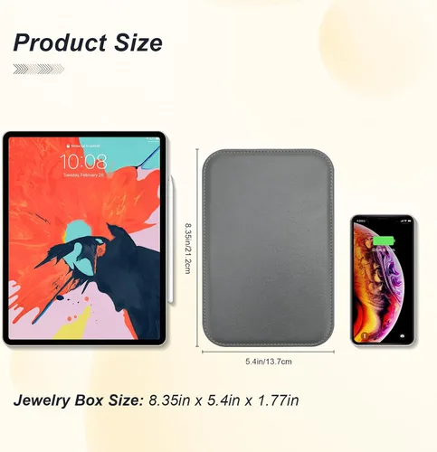 Miniatura 5 de V-LAFUY Caja de Joyería de Viaje para Mujeres, Organizador de Joyería de Viaje, Organizador de Joyería Pequeño Portátil de 2 Niveles para Aretes