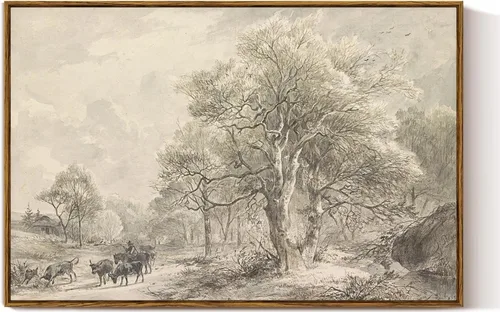 Miniatura 25 de VIYYIEA Arte de Pared en Lienzo Enmarcado Decoración del Hogar, Decoración de Granja Valles Ondulantes bajo Cielos Despejados Pintura de Pared