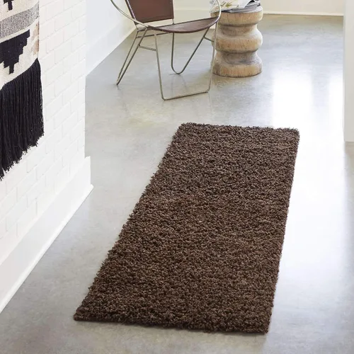 Miniatura 32 de Unique Loom Zuniga Solid Shag Collection alfombra moderna de felpa negra de área (7' 0 x 10' 0)