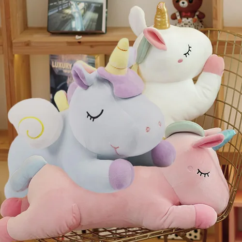 Miniatura 4 de ARELUX Lindo animal de peluche grande de 24 pulgadas: suave animal de peluche gigante para abrazar, decoración de habitación de unicornio grande