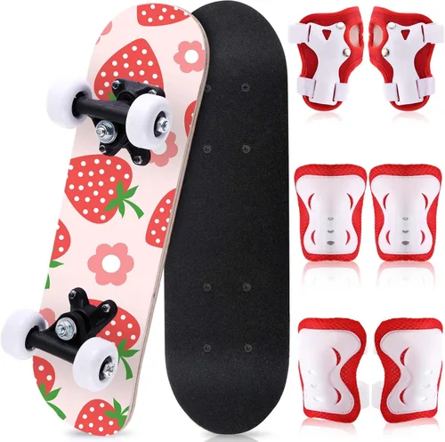 Miniatura 16 de Honoson Juego de 7 piezas de rodilleras, coderas y muñequeras para patinetas para principiantes y niños pequeños