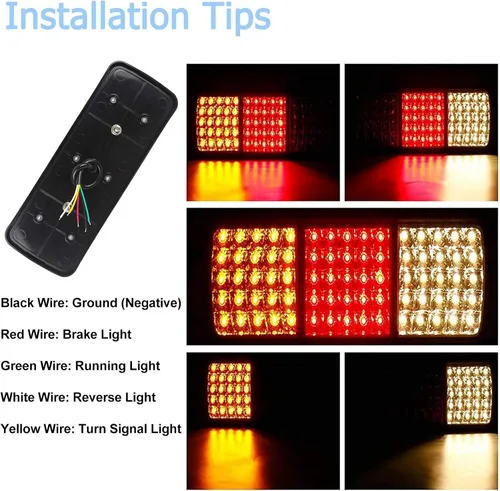 Miniatura 3 de 75 luces LED para remolque, señal de giro, freno de marcha atrás, luces LED para remolque, impermeables, IP68, kit de utilidad, camión, caravana