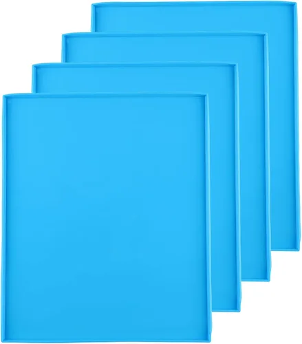 4 bandejas deshidratadoras con borde (12 x 10 pulgadas), hojas de silicona compatibles con Cosori CP267-FD, alfombrillas deshidratadoras de silicona