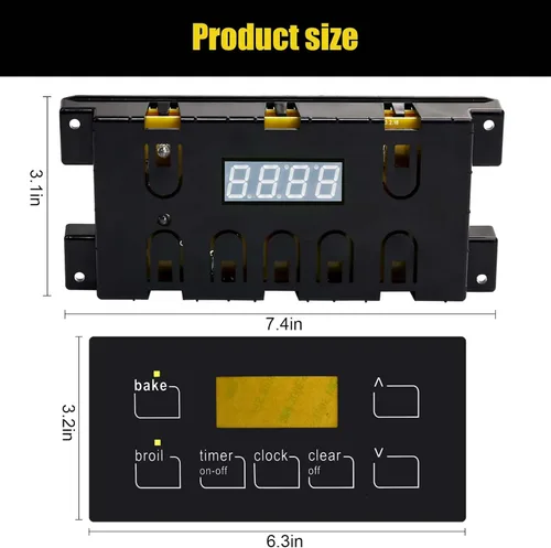 Miniatura 7 de 316455410 Placa de control del horno de la gama para Electrolux Kenmore, Gas Range 7 Botón Control Board Clock 5304518661 316222800